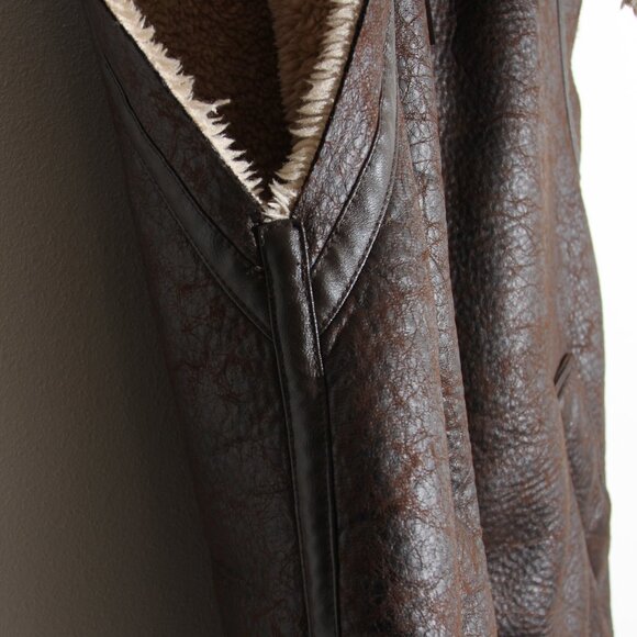 Free People We The Free Bad Habits Cozy Waistcoat Vest Crackle Brown Full Zip - Picture 7 of 14
